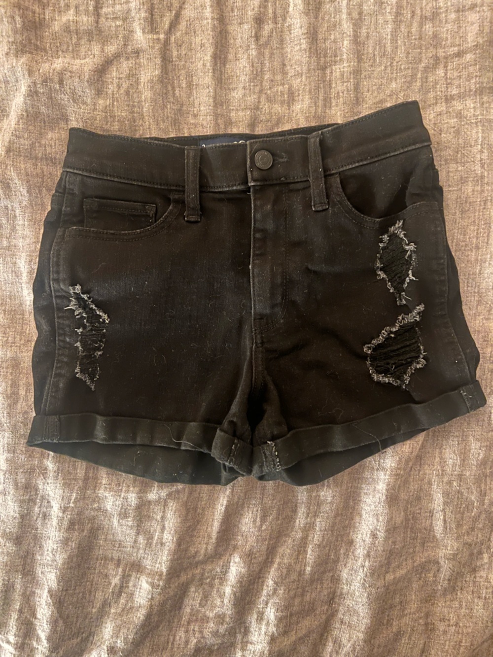Hollister Black High-Rise Denim Shorts